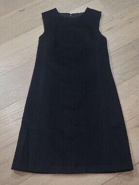 EUC Theory Dress Women's sz 12 Black Good Wool Sleeveless Above the Knee Dress